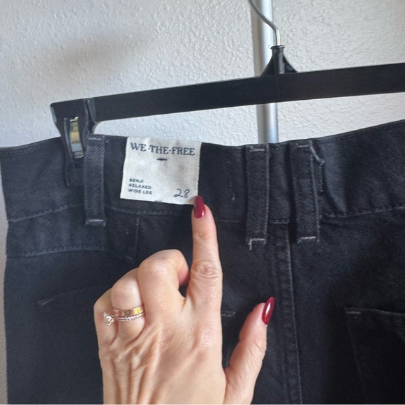 NWT Free People Benji Relaxed Wide Leg Jeans Dark Denim Sz 28 - Picture 8 of 10